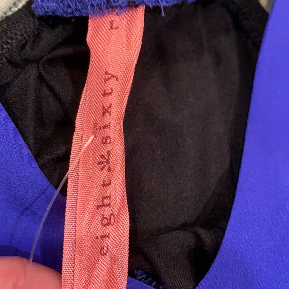 NWT Eight Sixty tank top. Sz large. Black tank top w/Royal blue detailing - Picture 8 of 9